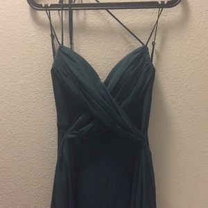 BCBG Max Azria Green strappy dress with waist tie
